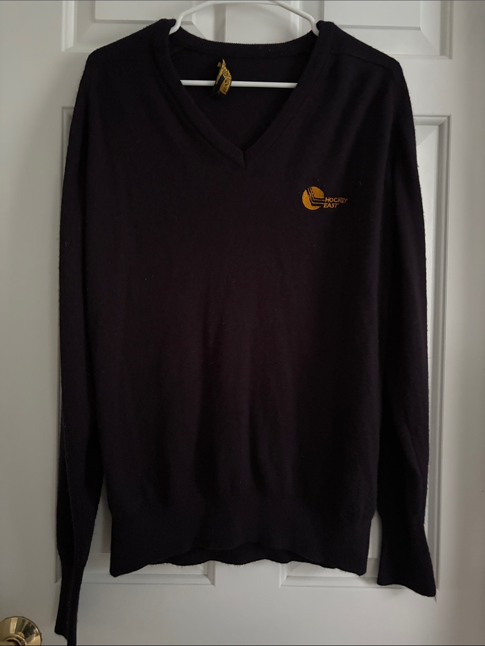 Vintage hockey east team issued Men's V-Neck Sweater 1990s